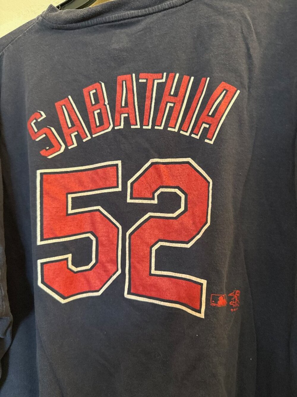Cleveland Indians CC Sabathia 52 Majestic Men's 4XL MLB Graphic T Shirt